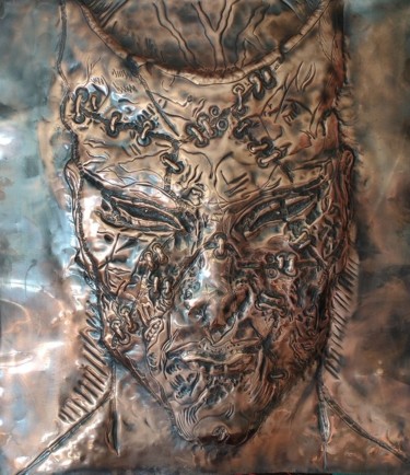 「Маска Души」というタイトルの彫刻 Alexey Saralidzeによって, オリジナルのアートワーク, ブロンズ