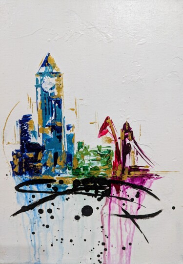 Painting titled "Londres" by Alex Boulant, Original Artwork, Acrylic