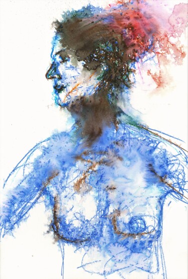 Dessin intitulée "Untitled nude" par Alex Buzunov, Œuvre d'art originale, Marqueur