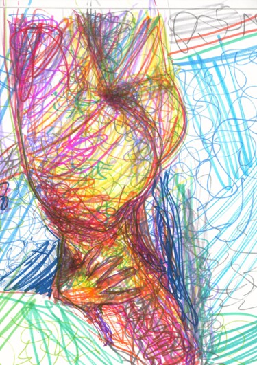 Standing nude #3 Dessin intitulée "Standing nude #3" par Alex Buzunov, Œuvre d'art originale, Marqueur