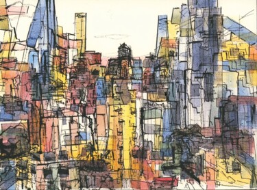 Druckgrafik mit dem Titel "Gritty NYC" von Alex Buzunov, Original-Kunstwerk, Analogdruck