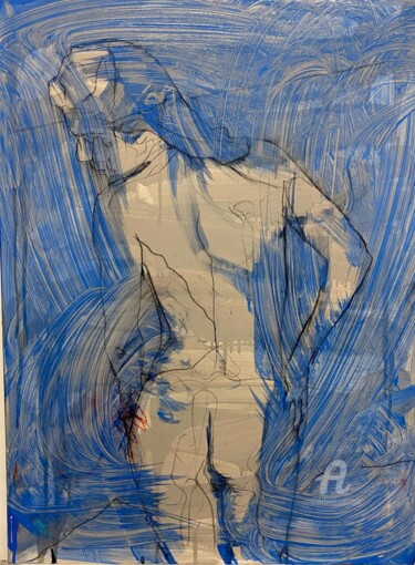 Peinture intitulée "Standing Nude 3" par Alex Buzunov, Œuvre d'art originale, Acrylique