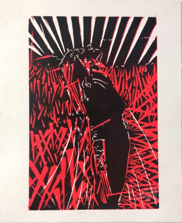 Printmaking titled "Féministe" by Alex Buzunov, Original Artwork, Linocuts