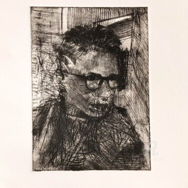 Druckgrafik mit dem Titel "Portrait of a man." von Alex Buzunov, Original-Kunstwerk, Radierung