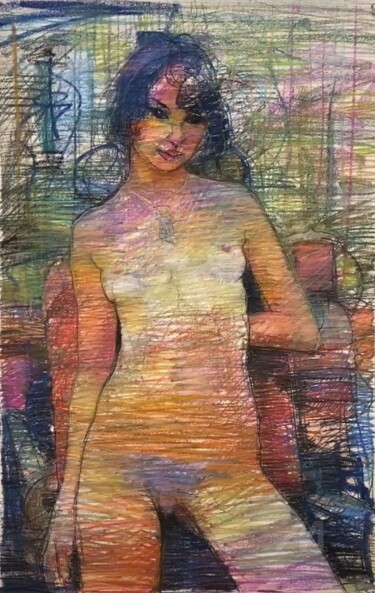 Standing beauty Dibujo titulada "Standing beauty" por Alex Buzunov, Obra de arte original, Pastel