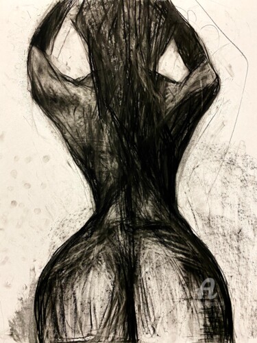 Drawing titled "Timeless nude" by Alex Buzunov, Original Artwork, Charcoal