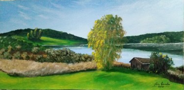 Peinture intitulée "O lago..." par Alex Carvalho, Œuvre d'art originale, Acrylique Monté sur Panneau de bois