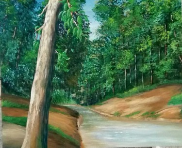 Peinture intitulée "O rio e a floresta" par Alex Carvalho, Œuvre d'art originale, Acrylique