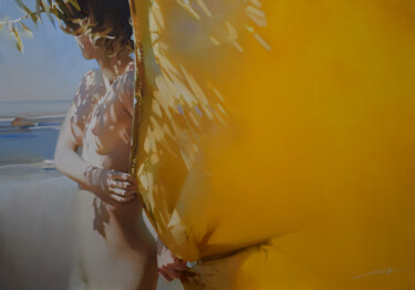 Картина под названием ""Yellow blues"" - Alex Chernigin, Подлинное произведение искусства, Масло Установлен на Деревянная ра…