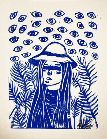 Printmaking titled "I don't see it" by Alex Danv, Original Artwork, Linocuts