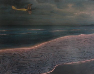 Dessin intitulée "Avion" par Alexandre Fadeev, Œuvre d'art originale, Pastel