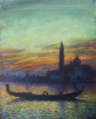 Drawing titled "Venise" by Alexandre Fadeev, Original Artwork, Pastel