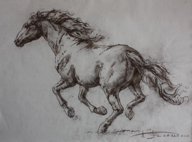 Drawing titled "Cheval" by Alexandre Fadeev, Original Artwork, Pencil