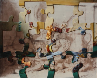 Peinture intitulée "Puzzle N 5" par Alexandre Fadeev, Œuvre d'art originale, Huile Monté sur Châssis en bois