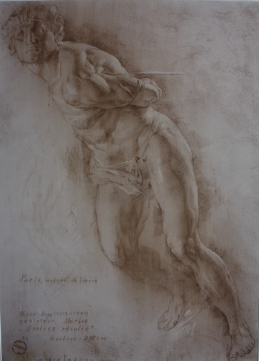 Desenho intitulada "Dessin d'après la s…" por Alexandre Fadeev, Obras de arte originais, Pastel