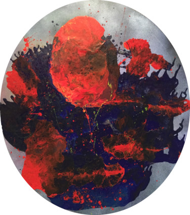 Malerei mit dem Titel "Red Balloon (white)…" von George Jung, Original-Kunstwerk, Acryl