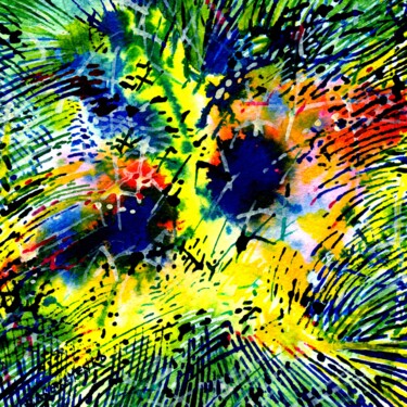 Peinture intitulée "Energy 735" par Alex Henk, Œuvre d'art originale, Encre