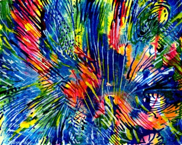Painting titled "Energy 942 (Paradis…" by Alex Henk, Original Artwork, Ink