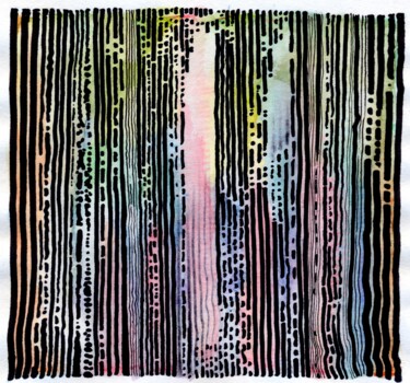 "Lines (Time Border…" başlıklı Tablo Alex Henk tarafından, Orijinal sanat, Mürekkep