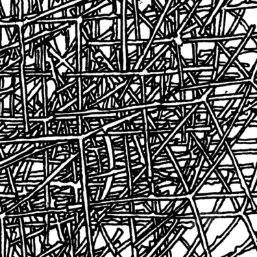 Thinking 005001 (square fragment I / scaled version) Drawing titled "Thinking 005001 (sq…" by Alex Henk, Original Artwork, Ink
