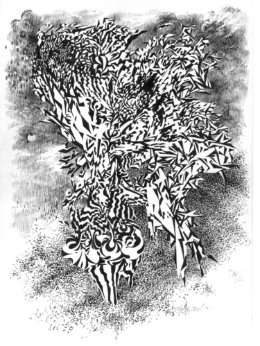 Desenho intitulada "Emanation 0382 (Dar…" por Alex Henk, Obras de arte originais, Tinta