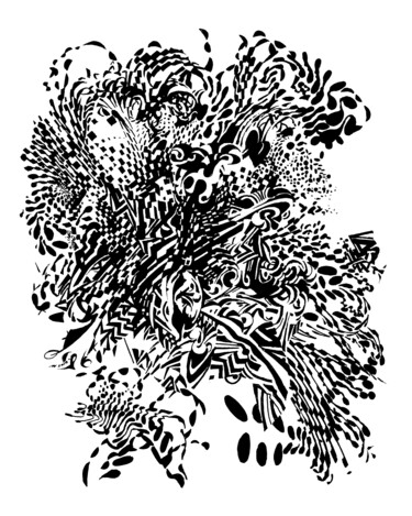 Рисунок под названием "Dimension 009003 (R…" - Alex Henk, Подлинное произведение искусства, Чернила