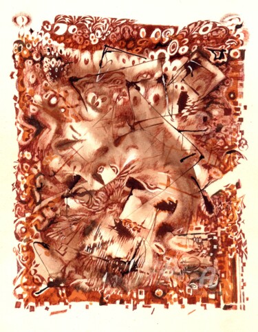 Disegno intitolato "Artifact Message IX…" da Alex Henk, Opera d'arte originale, Inchiostro