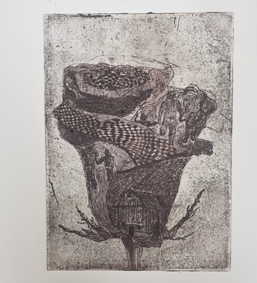 Gravures & estampes intitulée ""Una rosa per non d…" par Alex Iattarelli (Al_iatar), Œuvre d'art originale, Gravure