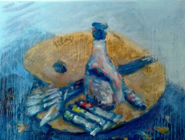 Картина под названием "Artist's palette" - Alex Klas, Подлинное произведение искусства, Масло Установлен на Деревянная рама…
