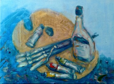 Картина под названием "Palette of Artist" - Alex Klas, Подлинное произведение искусства, Масло Установлен на Деревянная рама…