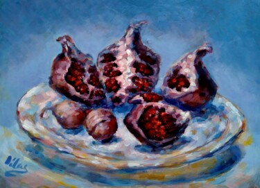 Картина под названием "Pomegranate" - Alex Klas, Подлинное произведение искусства, Акрил Установлен на Деревянная рама для н…