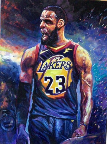 Pittura intitolato "James LeBron" da Alex Loreci, Opera d'arte originale, Acrilico