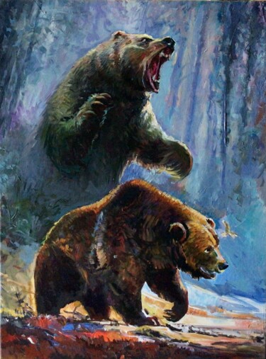 Peinture intitulée "Bears" par Alex Loreci, Œuvre d'art originale, Acrylique