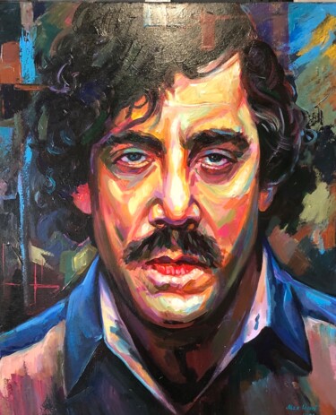 Painting titled "Pablo Escobar" by Alex Loreci, Original Artwork, Acrylic