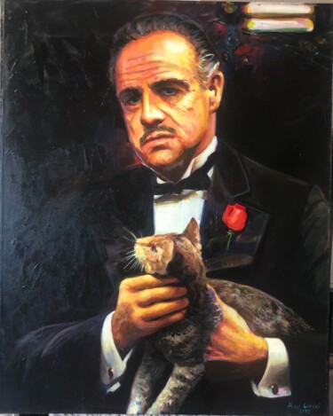 Painting titled "The Godfather nr.2" by Alex Loreci, Original Artwork, Acrylic