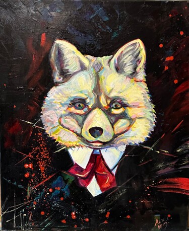 Schilderij getiteld "Mafia dieren nr.3" door Alex Loreci, Origineel Kunstwerk, Acryl