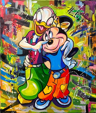 Painting titled "Donald & Mickey" by Alex Loreci, Original Artwork, Acrylic