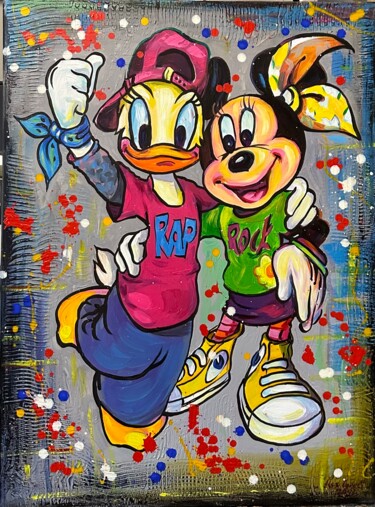 Pittura intitolato "Donald Duck & Mickey" da Alex Loreci, Opera d'arte originale, Acrilico