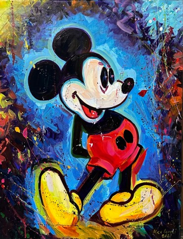 Malerei mit dem Titel "Mickey Mouse" von Alex Loreci, Original-Kunstwerk, Acryl