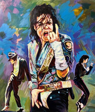 Painting titled "M. Jackson" by Alex Loreci, Original Artwork, Acrylic