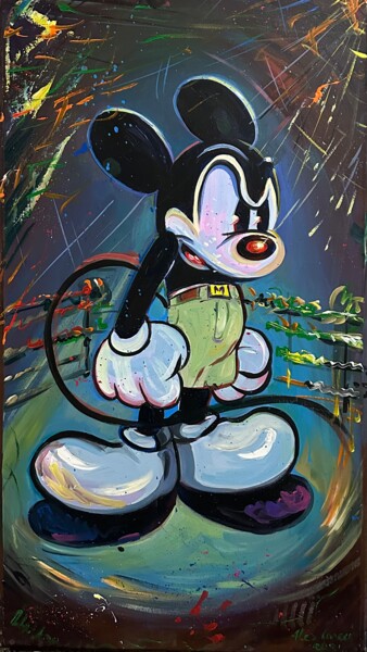Painting titled "Mickey Mouse- 2" by Alex Loreci, Original Artwork, Acrylic