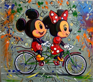 Peinture intitulée "Mickey & Minnie - 2" par Alex Loreci, Œuvre d'art originale, Acrylique