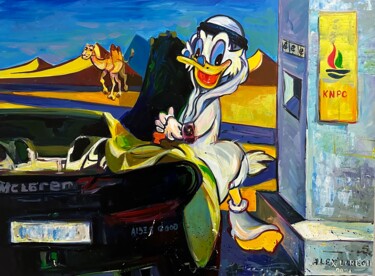 Painting titled "Donald on a trip" by Alex Loreci, Original Artwork, Acrylic