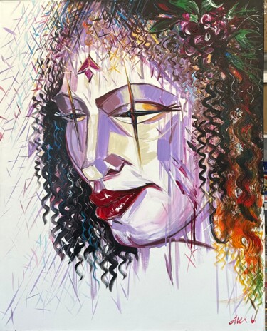 Malerei mit dem Titel "Beautiful woman- 19" von Alex Loreci, Original-Kunstwerk, Acryl