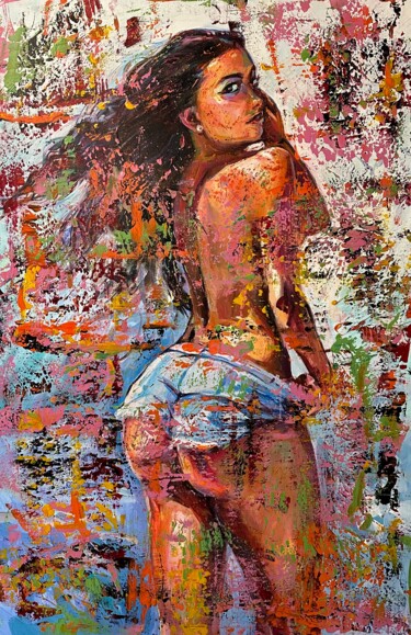Картина под названием "Sexy girl" - Alex Loreci, Подлинное произведение искусства, Акрил