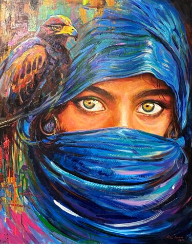 Painting titled "Arab girl" by Alex Loreci, Original Artwork, Acrylic