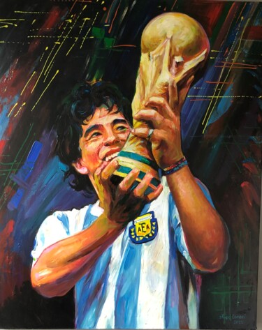 제목이 "Diego Maradona nr.…"인 미술작품 Alex Loreci로, 원작, 아크릴