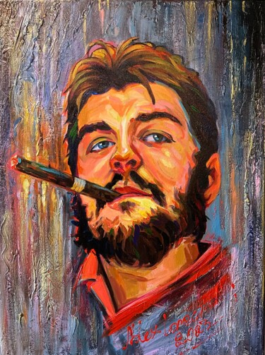 Painting titled "Che Guevara nr.3" by Alex Loreci, Original Artwork, Acrylic