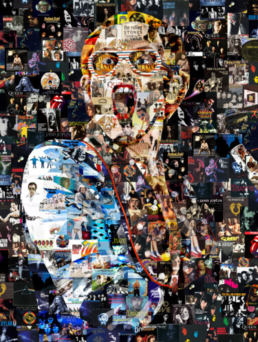 Elton John Collages intitulée "Elton John" par Alex Loskutov, Œuvre d'art originale, Photo montage