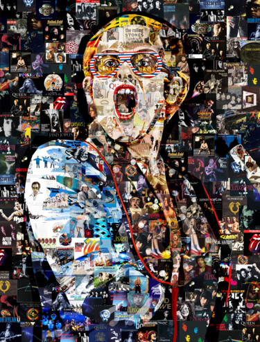 Collages getiteld "Elton John" door Alex Loskutov, Origineel Kunstwerk, Foto Montage